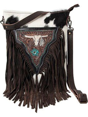 Stylish Natural Cowhide Leather Handbag with Adjustable Detachable Strap